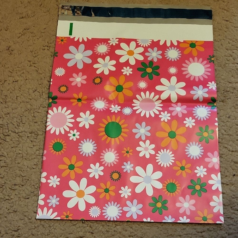 Floral Pink and Green Gift Wrap